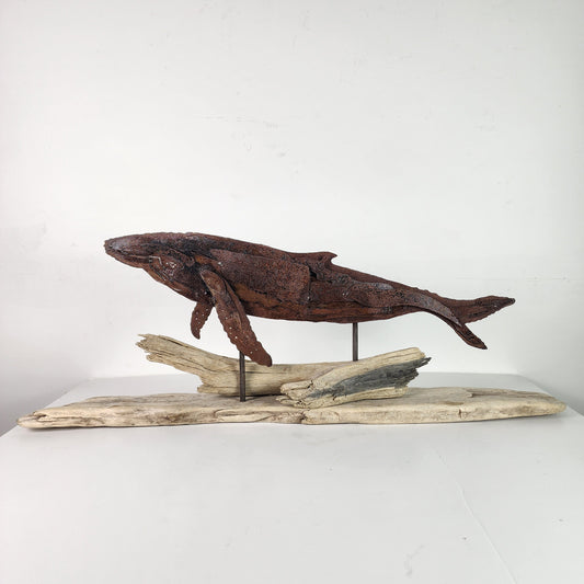 "Winston" abstract whale metal art sculpture