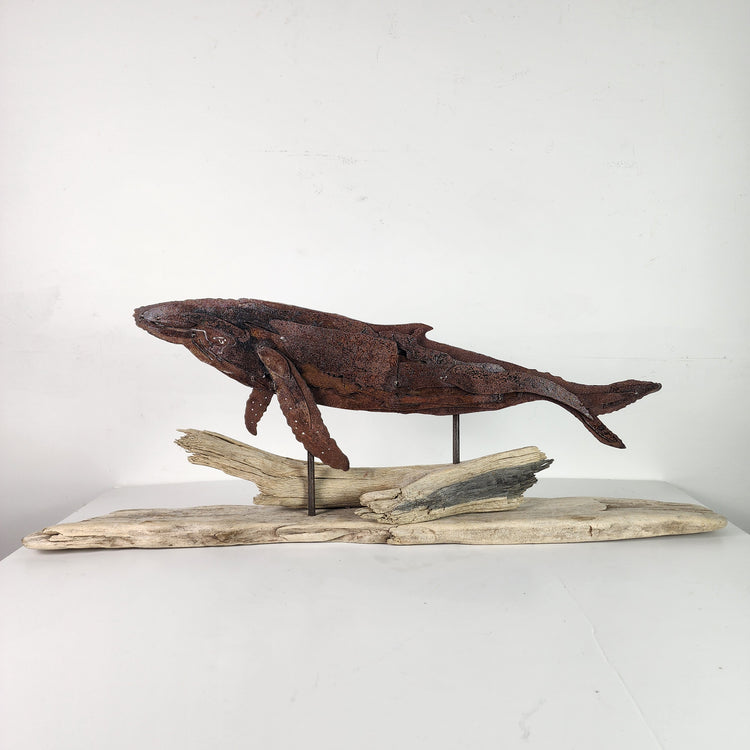 "Winston" abstract whale metal art sculpture