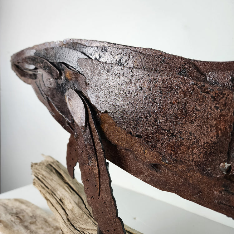 "Winston" abstract whale metal art sculpture