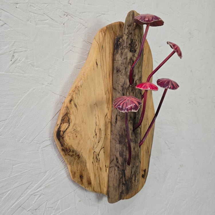 "Mushroom madness reds" Metal sculpture