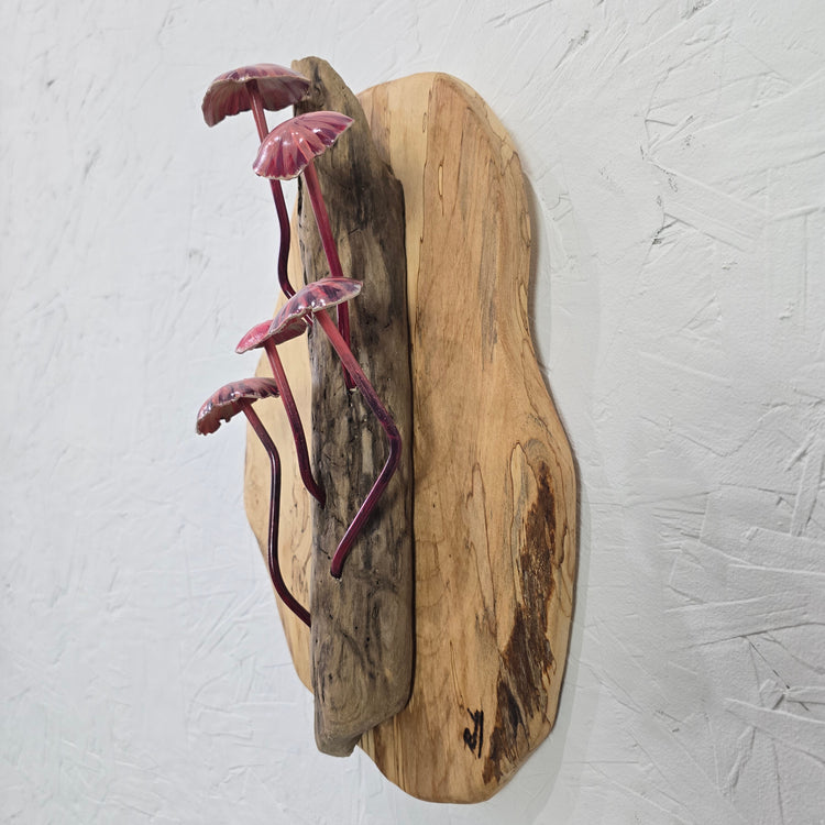 "Mushroom madness reds" Metal sculpture