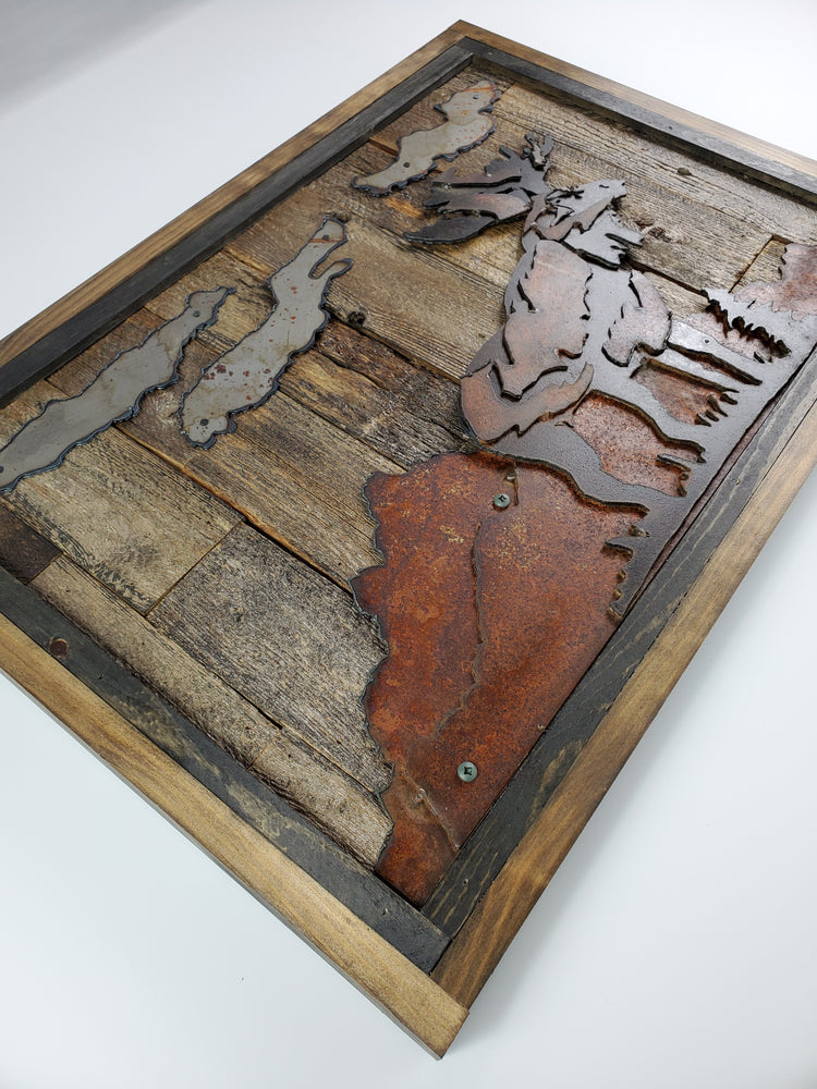 Rustic Metal Art "Moose Scene"