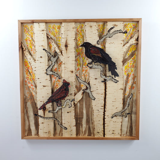 "2 little birds" Mixed media