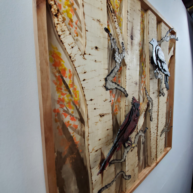 "2 little birds" Mixed media
