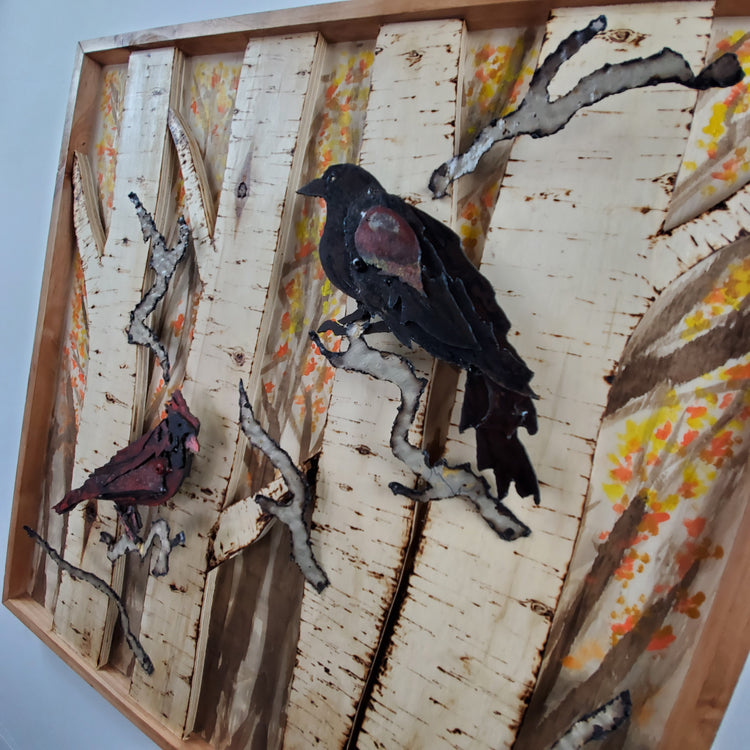 "2 little birds" Mixed media
