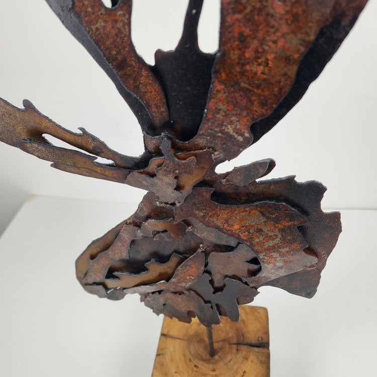 "Stanley" the moose metal art sculpture