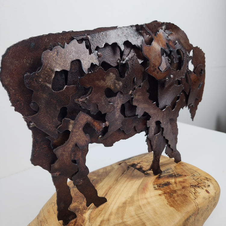 "Gabe" Bison metal art sculpture