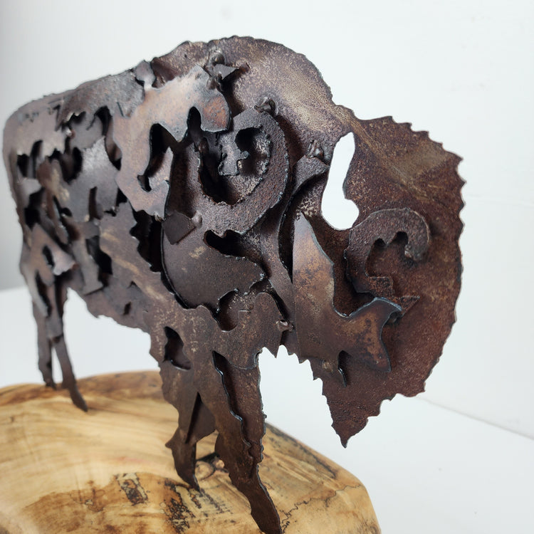 "Gabe" Bison metal art sculpture