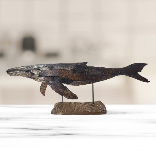 "Ernie" Humpback whale metal art sculpture