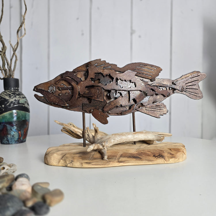"Billy"  abstract fish metal art sculpture