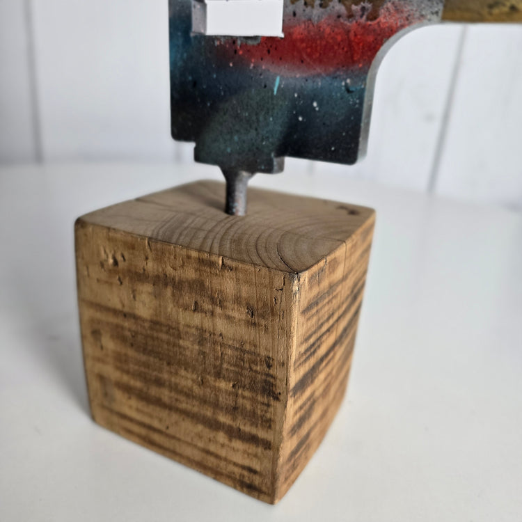 "Folk Art Totem Deer no.2" Metal sculpture