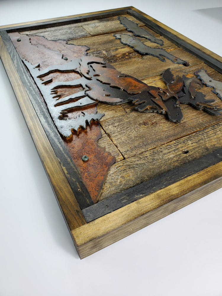 Rustic Metal Art "Moose Scene"