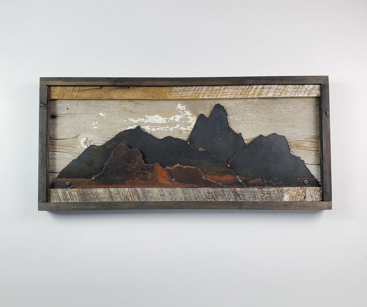 Rustic Metal Art "Mountain Scene"