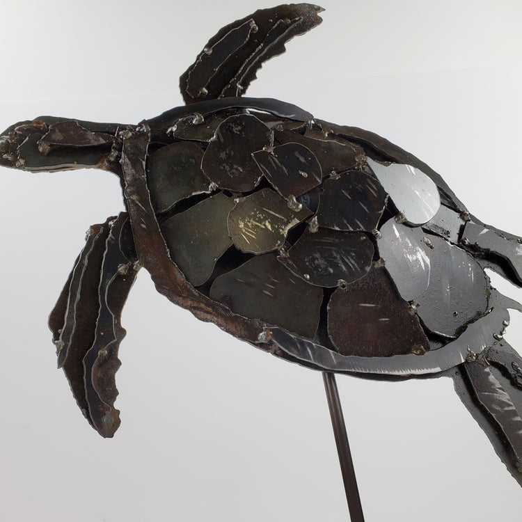 "Sea Turtle" metal art sculpture