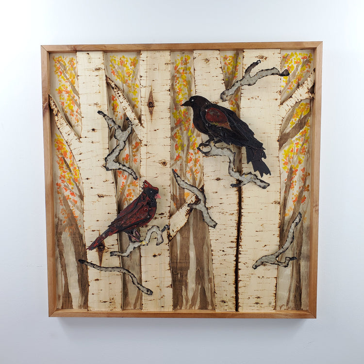 "2 little birds" Mixed media