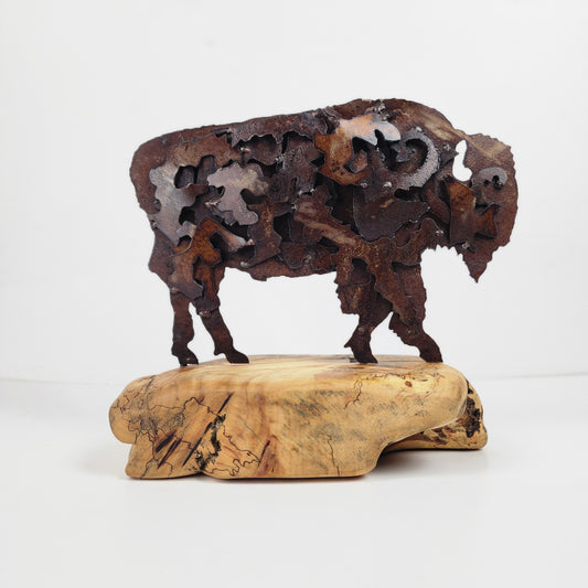 "Gabe"  Bison metal art sculpture