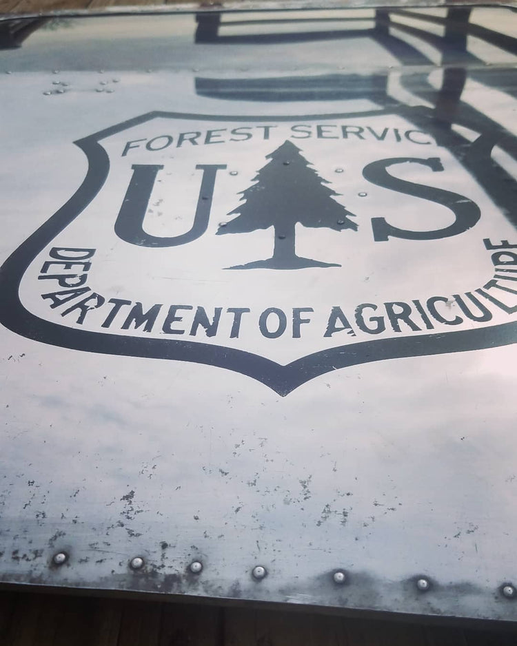 Vintage airplane door "Forest Service scene"